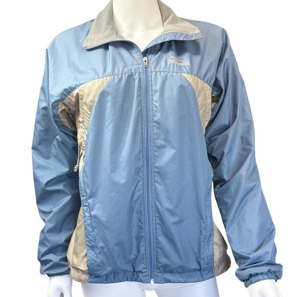 Patagonia Jackets & Blazers - Patagonia Womens Full Zip Windbreaker Jacket Blue/Beige Small Lightweight